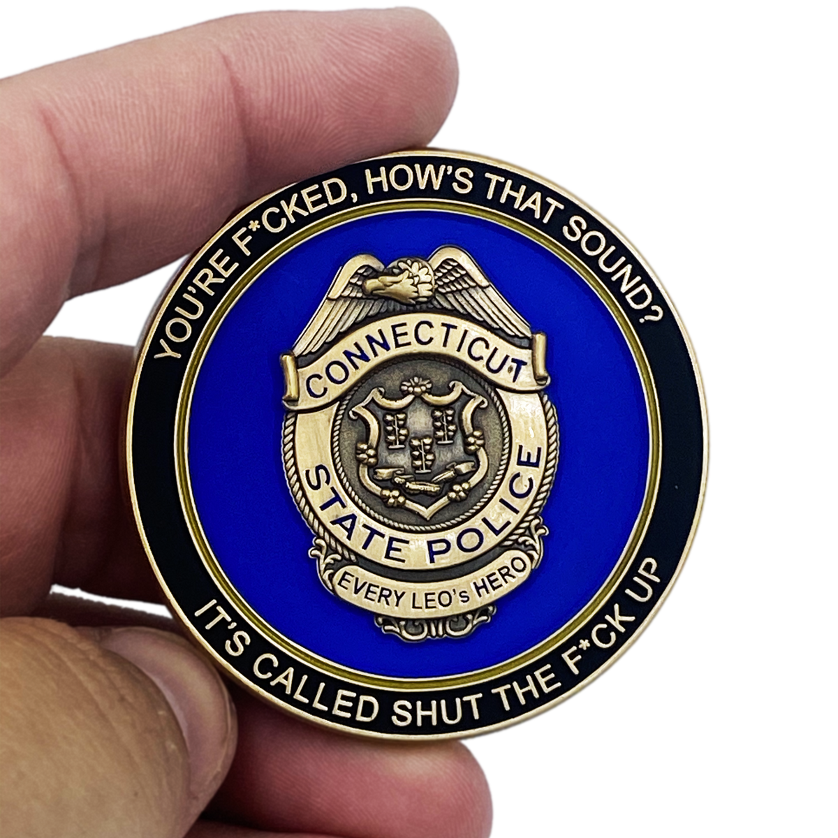 CSP Version 1 Challenge Coin inspired by Connecticut State Police CT