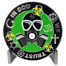 Load image into Gallery viewer, Statue of Liberty Thin Green Line Police Task Force Biohazard Pandemic Challenge Coin Border patrol Army Marines Deputy Sheriff CL6-16 - www.ChallengeCoinCreations.com