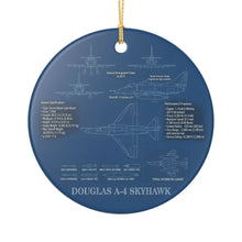 Load image into Gallery viewer, A-4 Skyhawk Blueprint Christmas Holiday Ornament Sublimated Ceramic