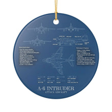Load image into Gallery viewer, A-6 Intruder Blueprint Christmas Holiday Ornament Sublimated Ceramic