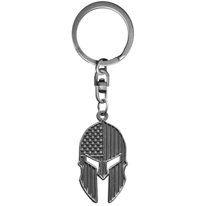 Gladiator Patriot American Flag Spartan Helmet Keychain Military Veteran Antique Nickel GHKB-1H KC-044