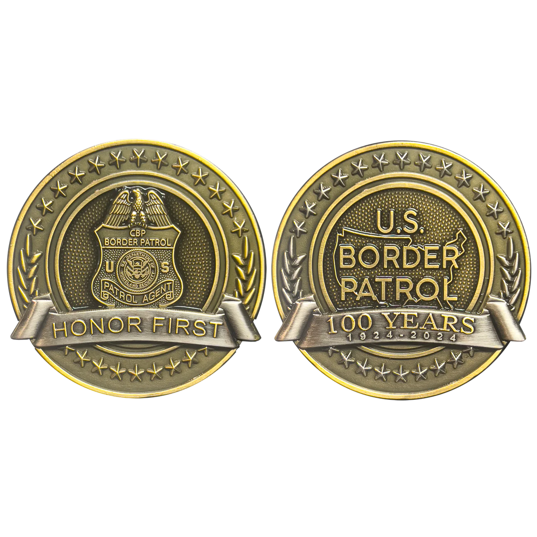 Border Patrol Agent 100th Anniversary Honor First CBP USBP Challenge Coin H-009