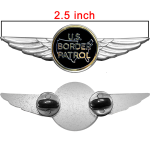 Full size Border Patrol Agent Pilot Aviation Operations Crew Wings pin drone helicopter airplane aircraft P-255B