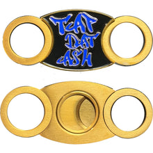Load image into Gallery viewer, MTV Cribs Michael Strahan episode matching blue Cigar Cutter for Tap Dat Ash Cigar Coin BL18-013 CC-011