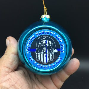 Thin Blue Line Police LEO CBP Officer 3.5" Santa Christmas Ornament Shatterproof ABS Ships Free In The USA