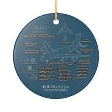 Load image into Gallery viewer, Boeing KC-135 Stratotanker Blueprint Christmas Holiday Ornament Sublimated Ceramic