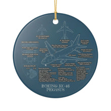Load image into Gallery viewer, Boeing KC-46 Pegasus Blueprint Christmas Holiday Ornament Sublimated Ceramic