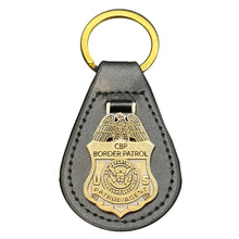 Load image into Gallery viewer, CBP Border Patrol Agent Mini Shield BPA challenge coin leather keychain EL14-012 KCDT-16