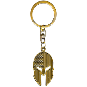 Gladiator Patriot American Flag Spartan Helmet Keychain Military Veteran Antique Bronze GHKB-1G KC-043