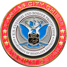 Load image into Gallery viewer, CBP Field Operations Border Patrol AMO Kansas City Missouri Stadium Detail Championship Challenge Coin KC GL16-006