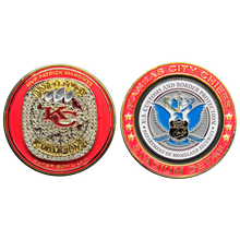 Load image into Gallery viewer, CBP Field Operations Border Patrol AMO Kansas City Missouri Stadium Detail Championship Challenge Coin KC GL16-006