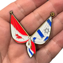 Load image into Gallery viewer, Israel and Canadian Flag Israeli Jewish Canada support Pin 2 inch with dual pin posts EL7-019 P-298