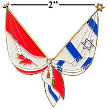 Load image into Gallery viewer, Israel and Canadian Flag Israeli Jewish Canada support Pin 2 inch with dual pin posts EL7-019 P-298