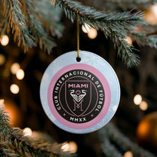 Load image into Gallery viewer, Inter Miami FC Futbol Football Messi Suarez 3&quot; Ceramic Christmas Ornament SHIPS FROM THE USA MADE IN THE USA