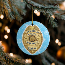 Load image into Gallery viewer, San Diego Police Department 3&quot; Ceramic Christmas Ornament  Made in the USA Ships From the USA