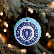 Load image into Gallery viewer, Massachusetts State Police 3&quot; Ceramic Christmas Ornament  Made in the USA Ships From the USA
