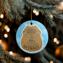 Load image into Gallery viewer, Detroit Police Department Detective  3&quot; Ceramic Christmas Ornament  Made in the USA Ships From the USA