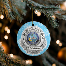 Load image into Gallery viewer, Florida Highway Patrol FHP Badge 3&quot; Ceramic Christmas Ornament  Made in the USA Ships From the USA