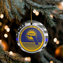 Load image into Gallery viewer, FDLE Florida Department of Law Enforcement TBL Flag 3&quot; Ceramic Christmas Ornament  Made in the USA Ships From the USA