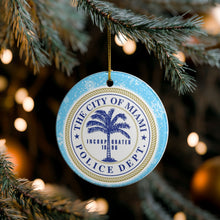 Load image into Gallery viewer, City Of Miami Police Department 3&quot; Ceramic Christmas Ornament  Made in the USA Ships From the USA