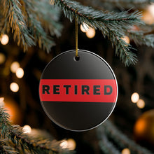 Load image into Gallery viewer, Thin Red Line Firefighter Paramedic EMT EMS Retired 3" Ceramic Christmas Ornament Made In The USA Ships From The USA