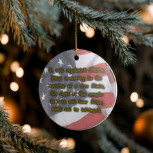 Load image into Gallery viewer, Second Amendment 2A USA Flag 3" Ceramic Single Sided Christmas Ornament Made In The USA Ships From The USA