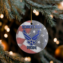 Load image into Gallery viewer, United States Air Force Mom USAF 3" Ceramic Christmas Ornament Made In The USA Ships From The USA
