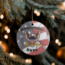 Load image into Gallery viewer, United States Navy 3" Ceramic Christmas Ornament USN Made In The USA Ships From The USA
