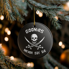 Load image into Gallery viewer, Limited Edition Goonies Holiday Christmas 3&quot; Ceramic Ornament Goonies Never Say Die Made in The USA Ships From The USA