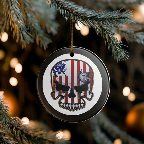 USCG Coast Guard Christmas Ornament Skull Flag  3