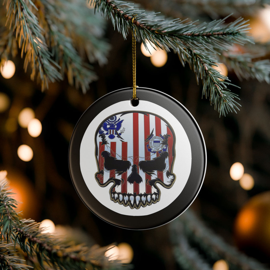 USCG Coast Guard Christmas Ornament Skull Flag  3