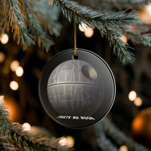 Load image into Gallery viewer, Parody Star Wars Death Star 3" Ceramic Christmas Ornament Made In The USA Ships From The USA