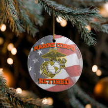 Load image into Gallery viewer, Marine Retired United Corp States 3"  Ceramic Christmas Ornament  Made In The USA  Ships From The USA