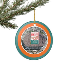 Load image into Gallery viewer, Orange Bowl No Parking Holiday Christmas Ornament Dolphins 3&quot; Ceramic Made in the USA Ships From The USA