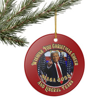 Load image into Gallery viewer, Trump MAGA Holiday Christmas Ornament Deadhead 3&quot; Ceramic Made in the USA Ships From The USA