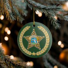 Load image into Gallery viewer, Florida Sheriff&#39;s Association 3&quot; Ceramic Christmas Ornament Made in the USA Ships From The USA