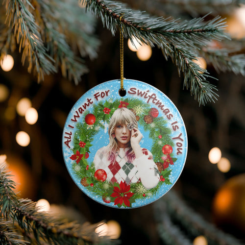 Taylor Christmas Swiftmas Ornament Swiftie Swift 3