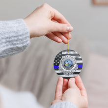 Load image into Gallery viewer, Florida Highway Patrol Badge FHP TBL Flag 3&quot; Ceramic Christmas Ornament  Made in the USA Ships From the USA