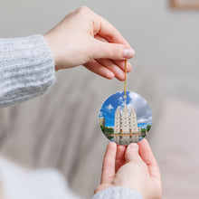 Load image into Gallery viewer, LDS Church Salt Lake City Temple Square 3" Ceramic Christmas Ornament Made In The USA Ships From The USA