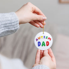 Load image into Gallery viewer, Simple Autism Dad 3&quot; Ceramic Christmas Holiday Ornament Made In The USA Ships From The USA