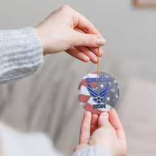 Load image into Gallery viewer, United States Air Force Mom USAF 3" Ceramic Christmas Ornament Made In The USA Ships From The USA