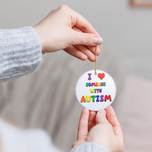 Load image into Gallery viewer, I Love Someone With Autism 3&quot; Ceramic Christmas Holiday Ornament Made In The USA Ships From The USA