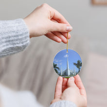 Load image into Gallery viewer, LDS Church  Manilla Temple 3" Ceramic Christmas Ornament Made In The USA Ships From The USA