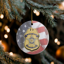 Load image into Gallery viewer, USSS Secret Service Officer 3" Ceramic Single Sided Christmas Ornament Made In The USA Ships From The USA