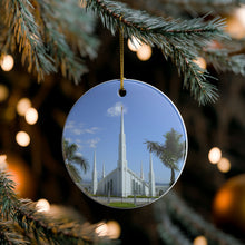Load image into Gallery viewer, LDS Church  Manilla Temple 3" Ceramic Christmas Ornament Made In The USA Ships From The USA