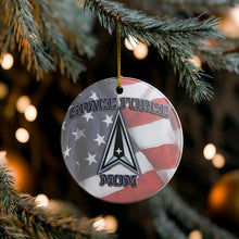 Load image into Gallery viewer, United States Space Force Mom USSF 3" Ceramic Christmas Ornament Made In The USA  Ships From The USA