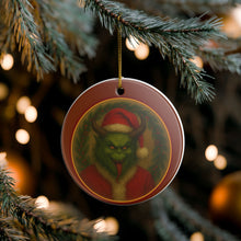 Load image into Gallery viewer, Krampus Krampuslauf Krampusnacht Grinch Mashup 3" Ceramic Holiday Ornament Made in the USA Ships From The USA (Copy)