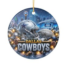 Load image into Gallery viewer, Dallas Cowboys Football Christmas Holiday Ornament Sublimated Ceramic