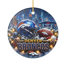 Load image into Gallery viewer, Denver Broncos Football Christmas Holiday Ornament Sublimated Ceramic