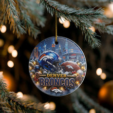 Load image into Gallery viewer, Denver Broncos Football Christmas Holiday Ornament Sublimated Ceramic